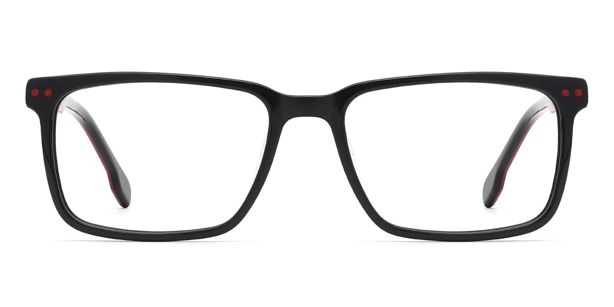 Black Red Christian - Rectangle Glasses