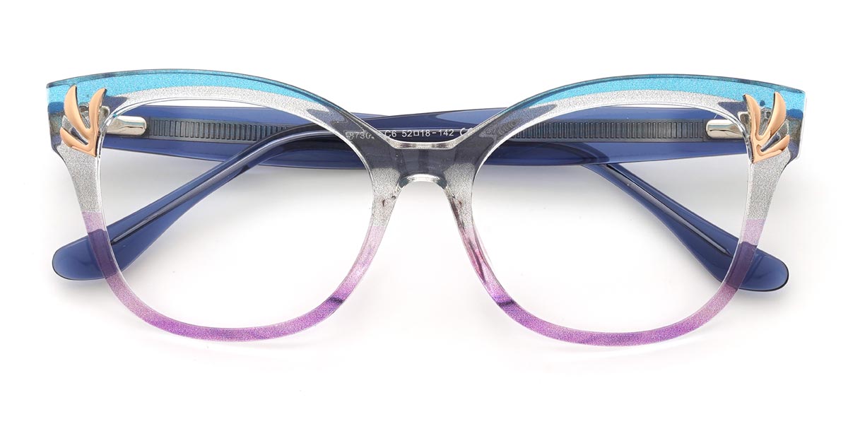 Blau Klar Lila Brianna - Square Glasses