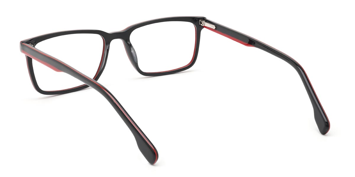 Black Red Christian - Rectangle Glasses