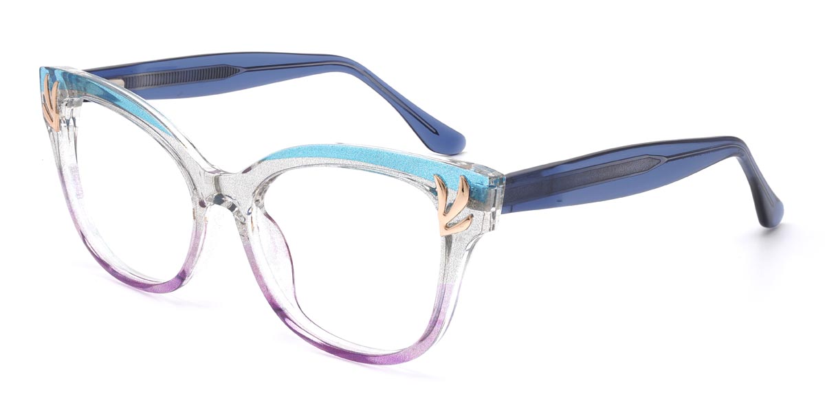 Azul Transparente Púrpura Brianna - Square Glasses