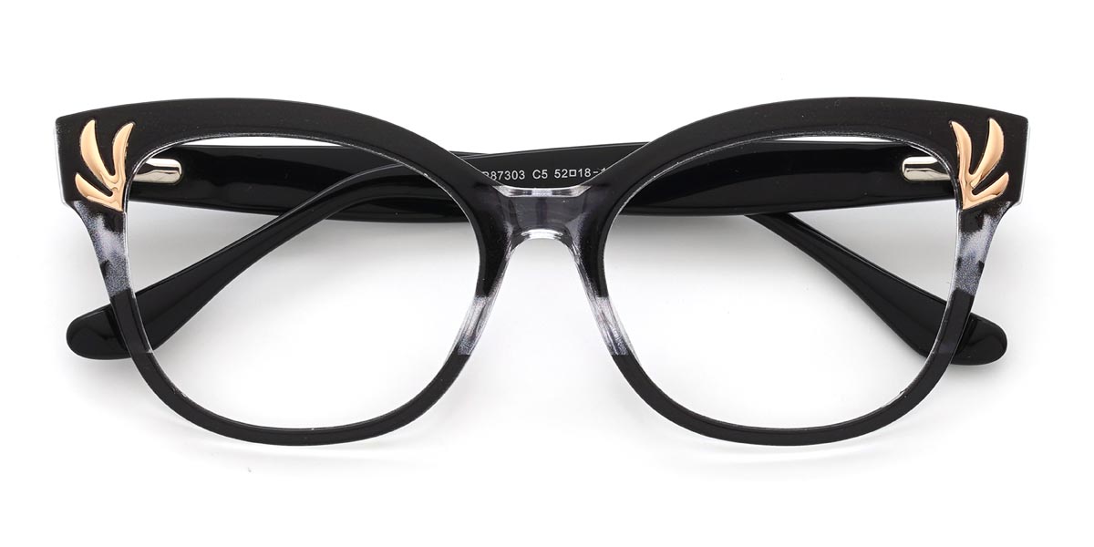 Black Black Tortoiseshell Brianna - Square Glasses