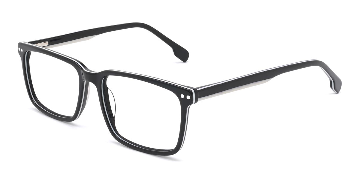 Black White Christian - Rectangle Glasses