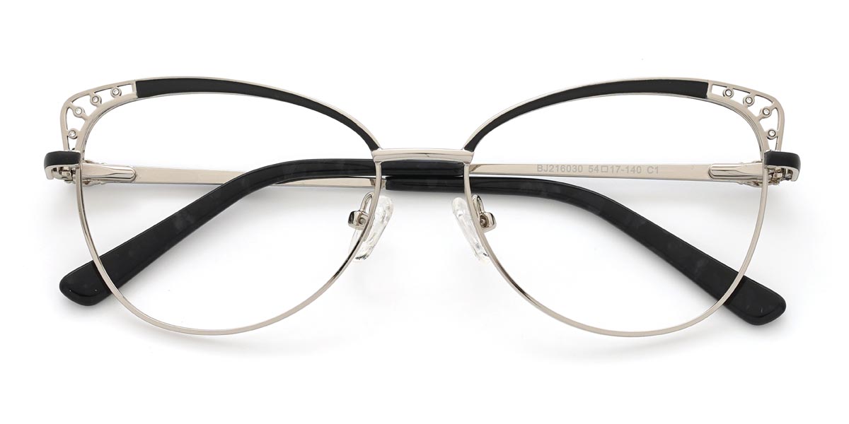 Fekete ezüst Spark - Cat Eye Glasses