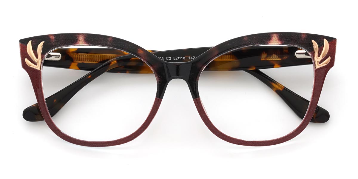 Wine Tortoiseshell Brianna - Square Glasses