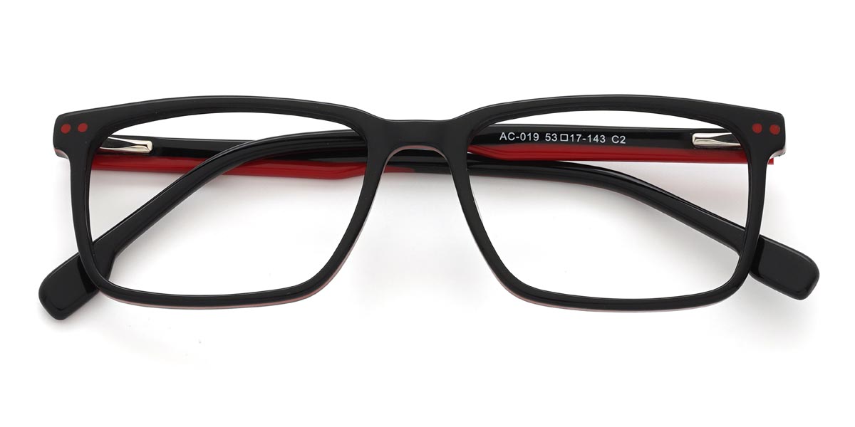 Black Red Christian - Rectangle Glasses