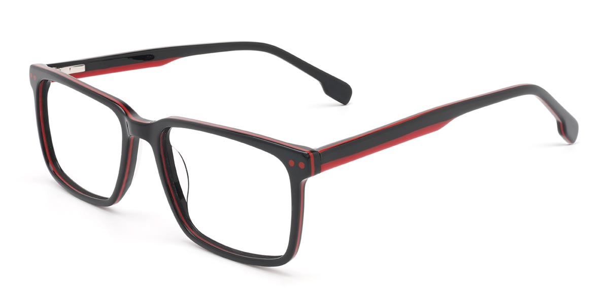 Black Red Christian - Rectangle Glasses