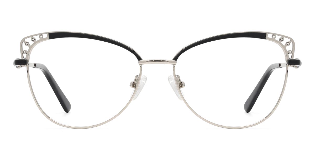 Fekete ezüst Spark - Cat Eye Glasses