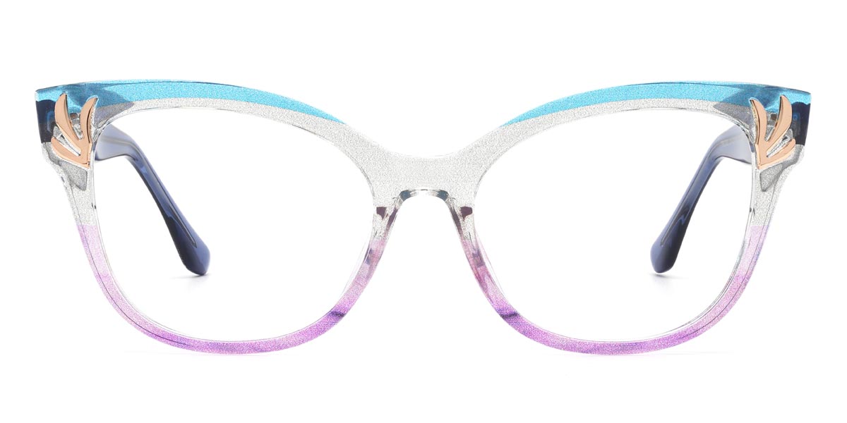 Kék tiszta lila Brianna - Square Glasses