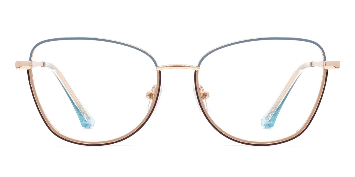 Wine Khaki Blue Ophelia - Cat Eye Glasses