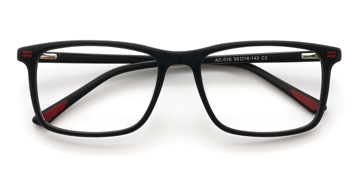 Negro Rojo Aspen - Rectangle Glasses