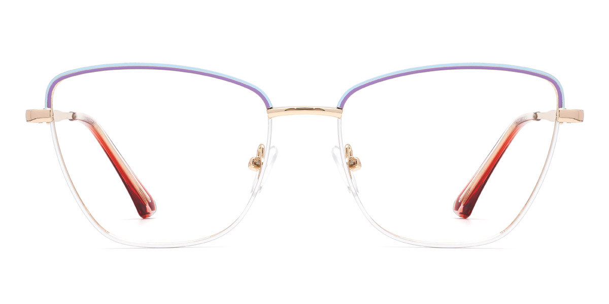 Blue Purple White Philomena - Cat Eye Glasses