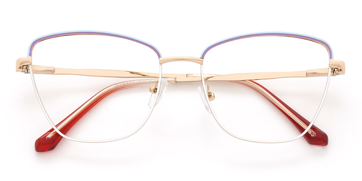 Bleu Violet Blanc Philomena - Cat Eye Glasses