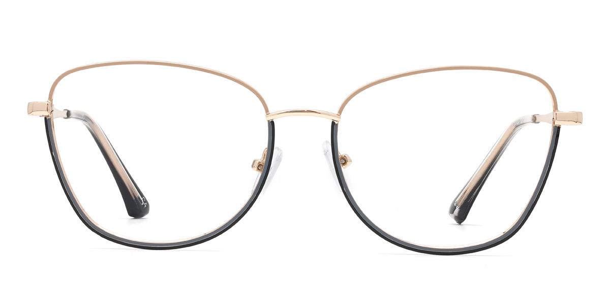 Black Khaki Ophelia - Cat Eye Glasses