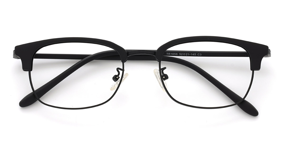 Matte Black Steward - Rectangle Glasses