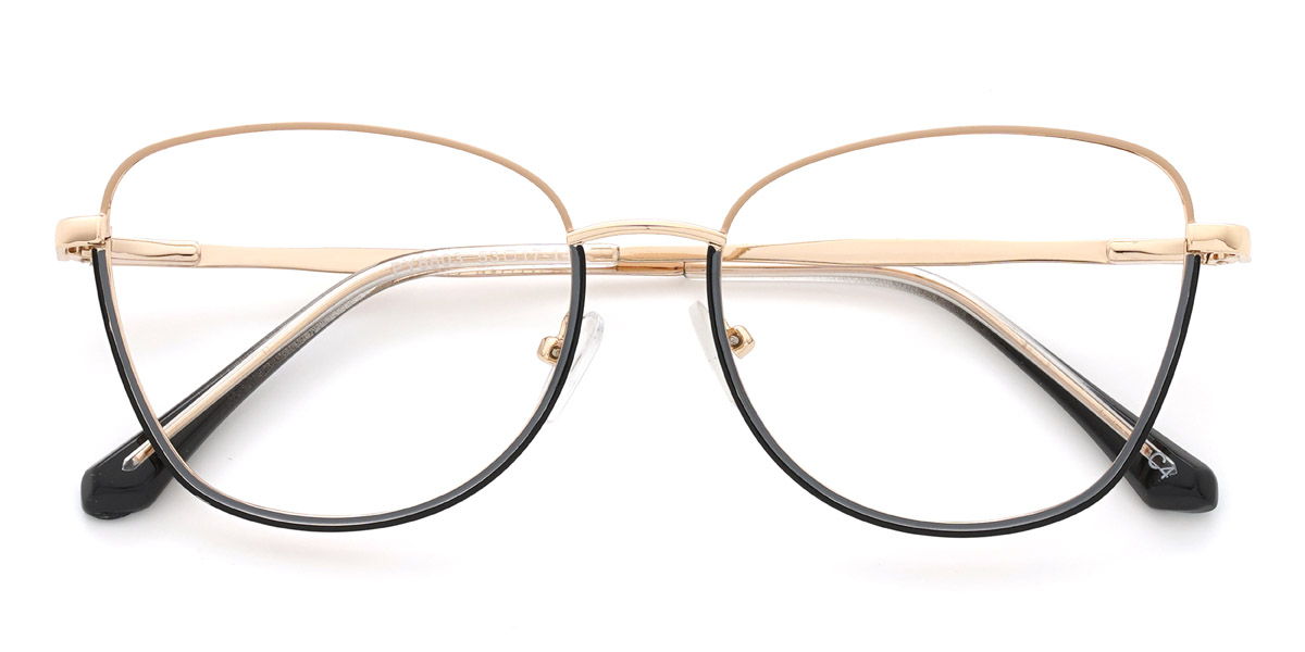 Black Khaki Ophelia Glasses - Cat Eye Glasses