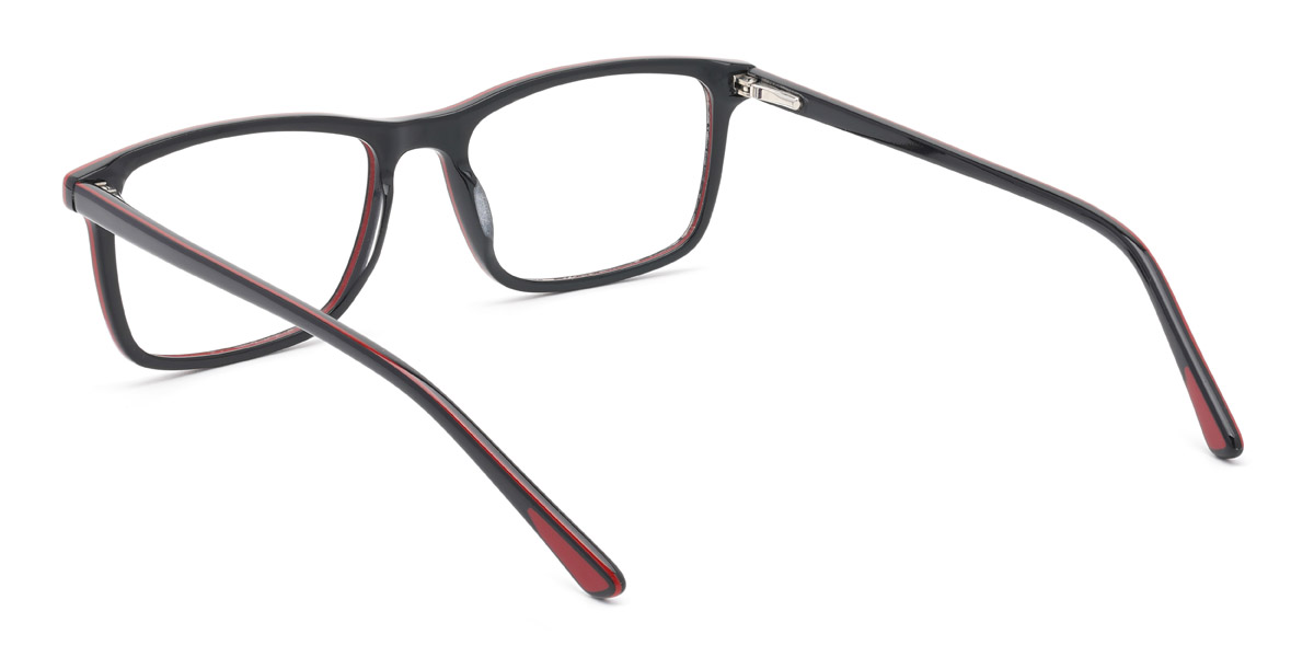 Negro Rojo Aspen - Rectangle Glasses