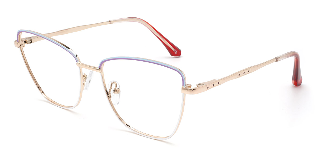 Bleu Violet Blanc Philomena - Cat Eye Glasses