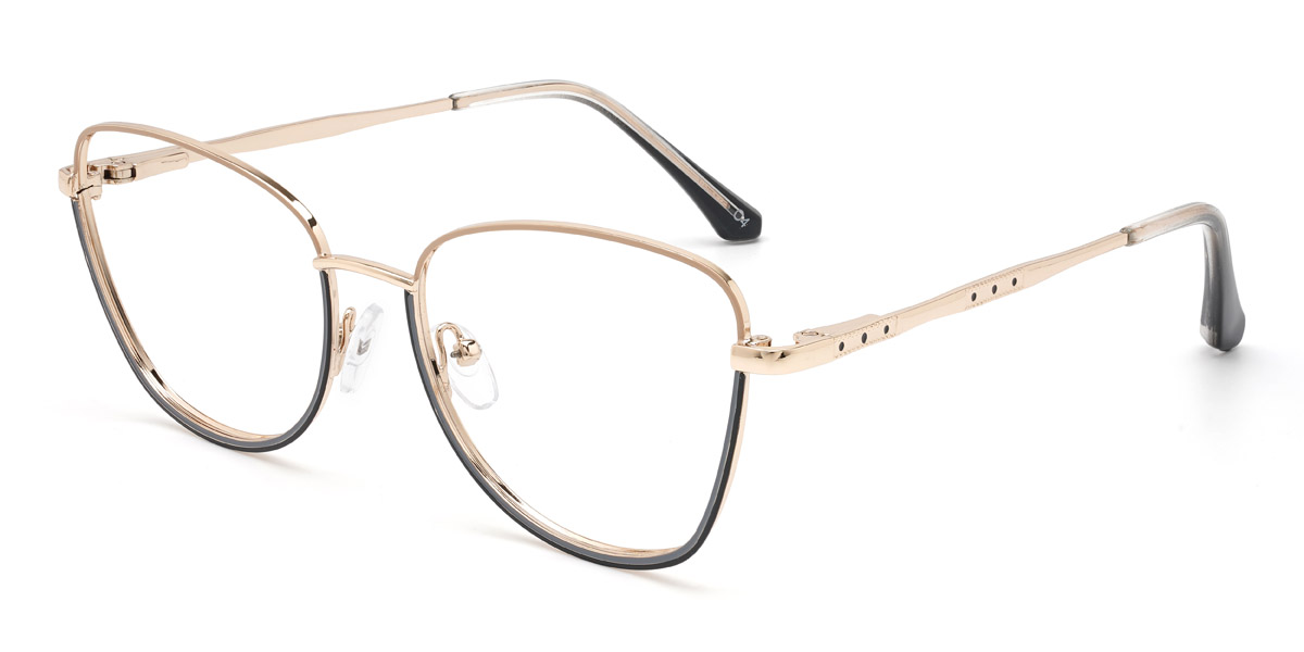 Black Khaki Ophelia - Cat Eye Glasses