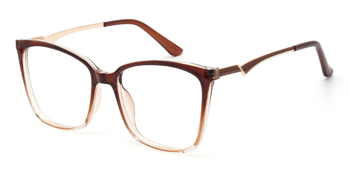 Gradient Brown Ishara - Cat Eye Glasses