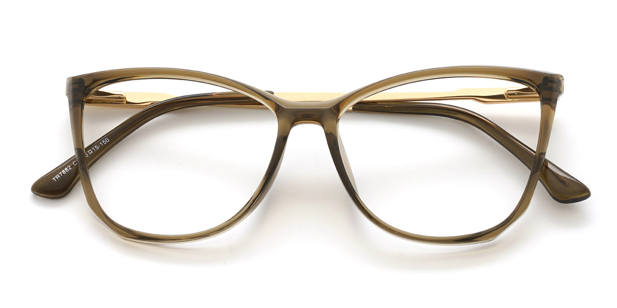 Brownish green Emerald Glasses - Cat Eye Glasses