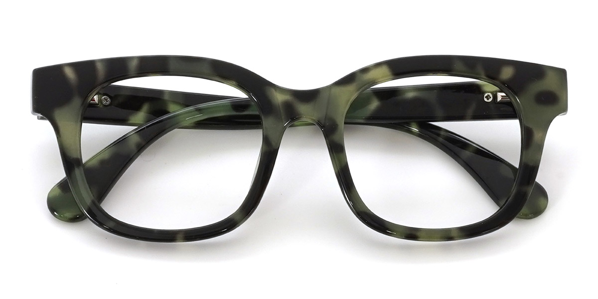 Green Tortoiseshell Wanda - Square Glasses