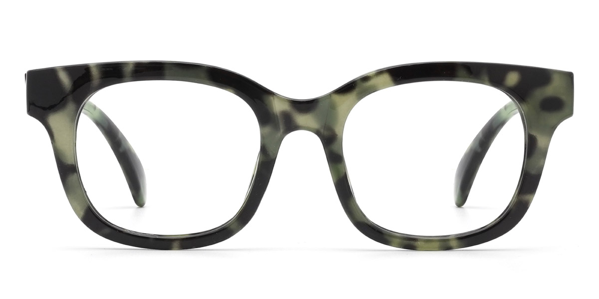 Green Tortoiseshell Wanda - Square Glasses