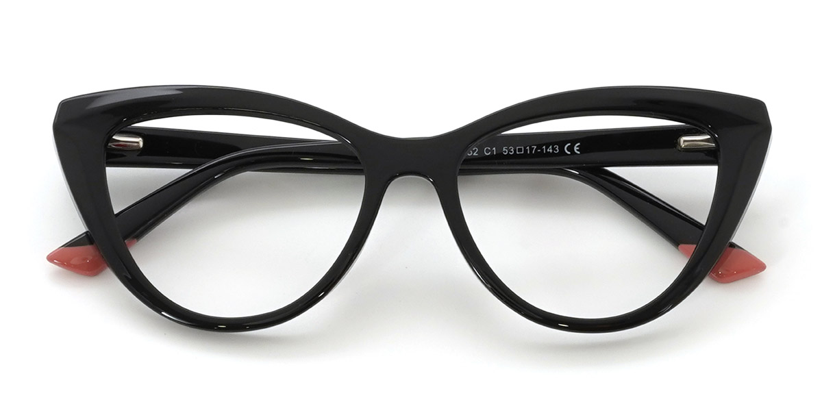 Schwarz Olga Brille - Cat Eye Glasses