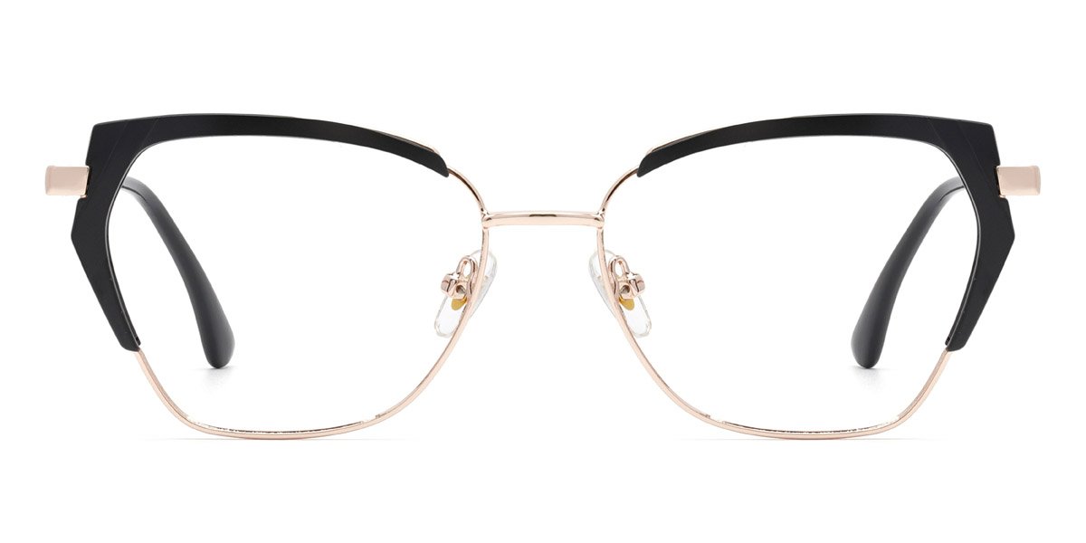 Gold Black Qearl Glasses - Cat Eye Glasses