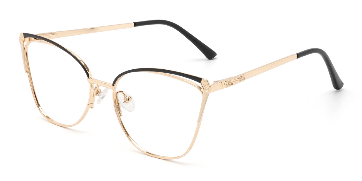 Arany fekete Hayley - Cat Eye Glasses