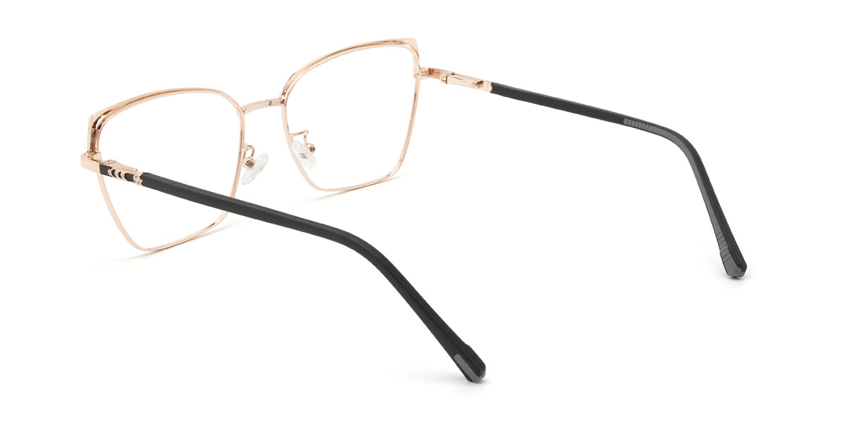 Gold Black Scarlette - Rectangle Glasses