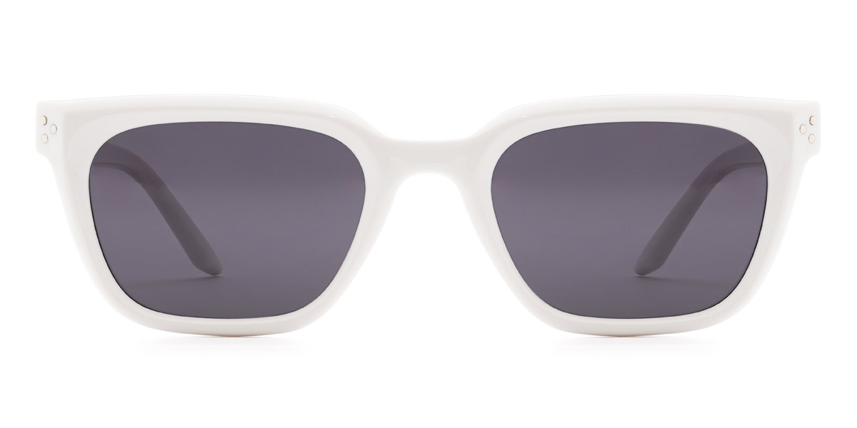 White Grey Talon - Rectangle Sunglasses