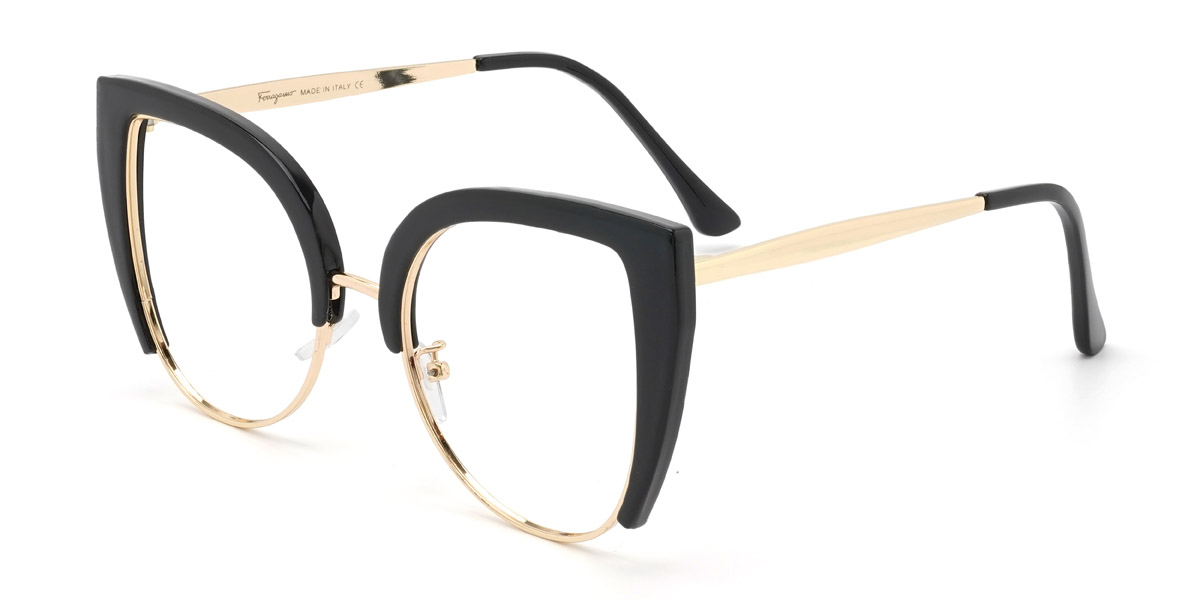 Gold Black Nathalie Glasses - Cat Eye Glasses