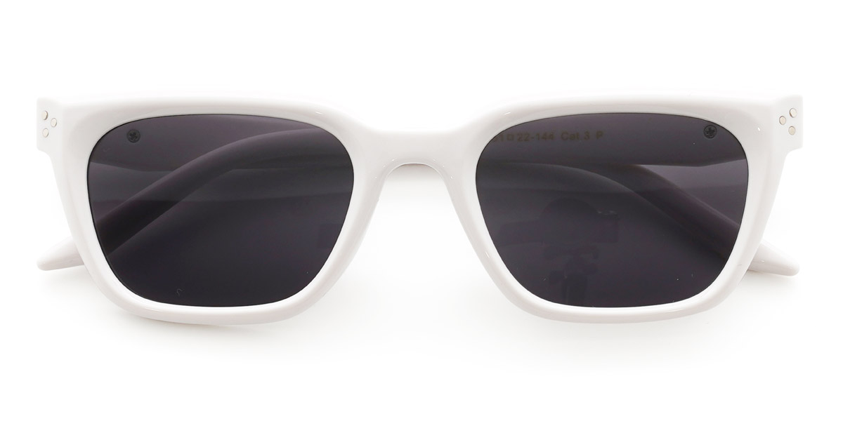 White Grey Talon - Rectangle Sunglasses