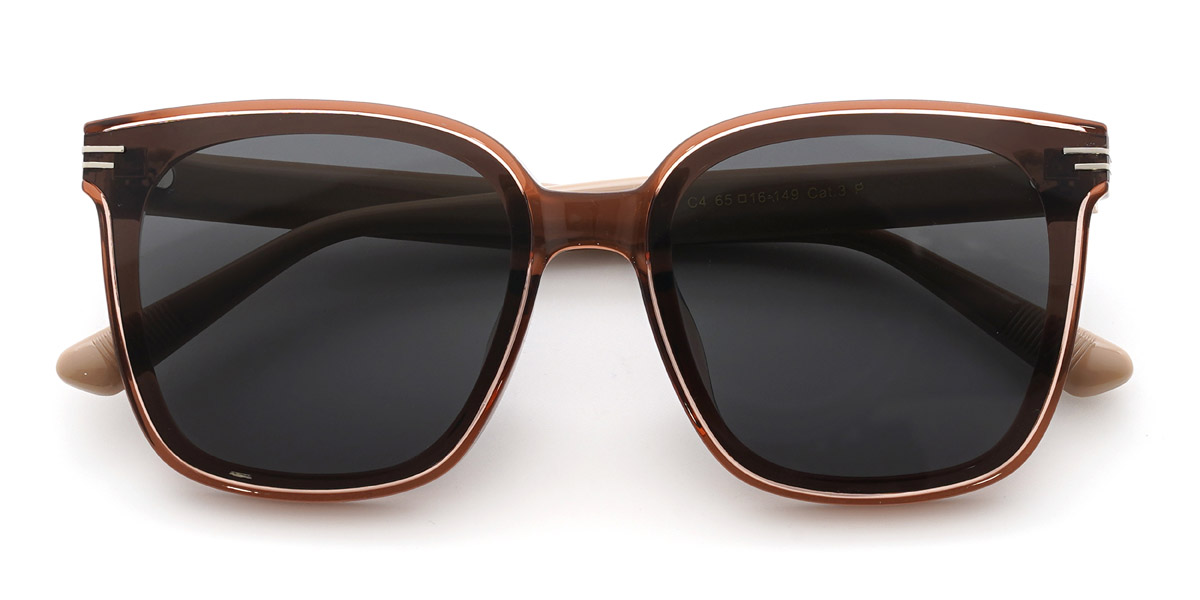 Brown Grey Jolene - Square Sunglasses