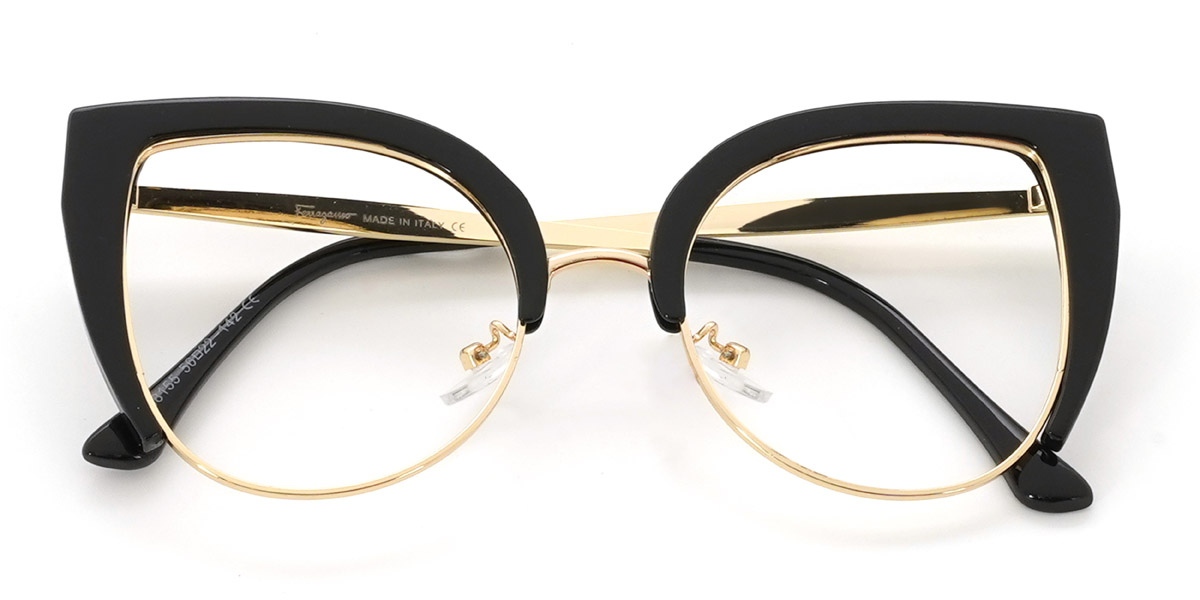 Gold Black Nathalie - Cat Eye Glasses