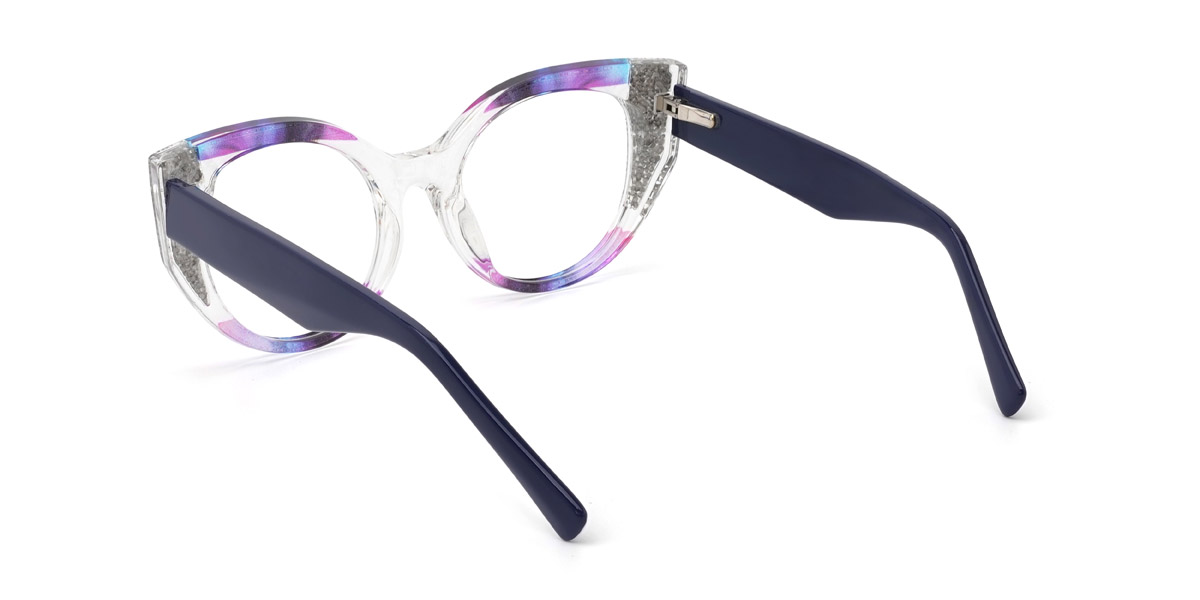 Purple Blue Clear Addilynn - Cat Eye Glasses