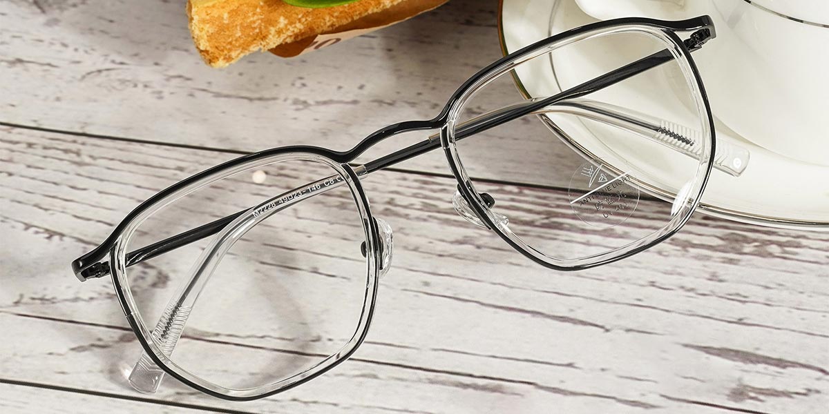 Black Clear Tone - Oval Glasses