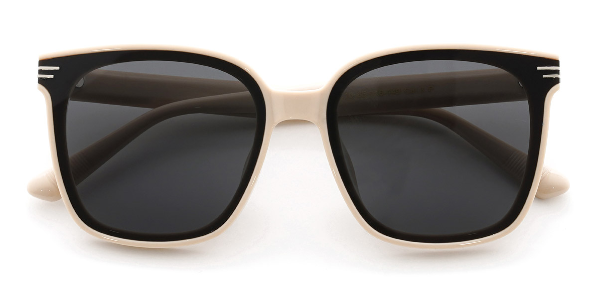 Beige Grey Jolene - Square Sunglasses