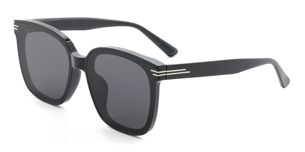 Negro Gris Jolene Gafas - Square Sunglasses