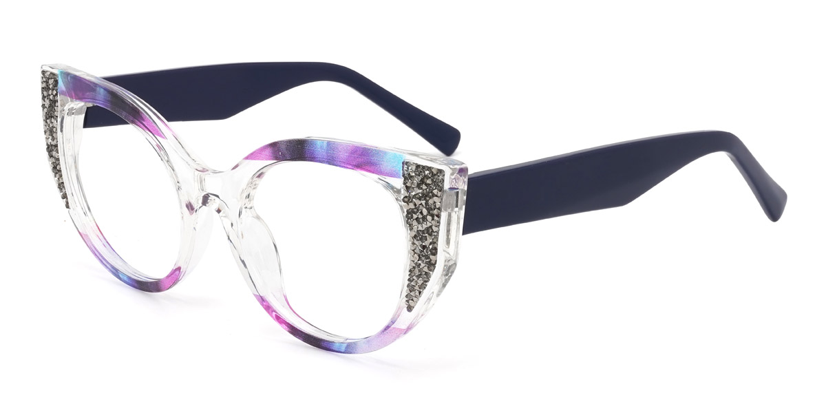 Purple Blue Clear Addilynn Glasses - Cat Eye Glasses