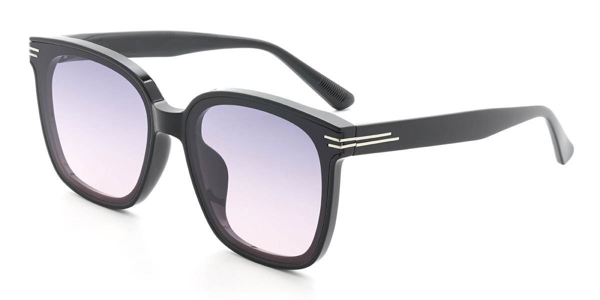 Black Gradual Purple Jolene - Square Sunglasses