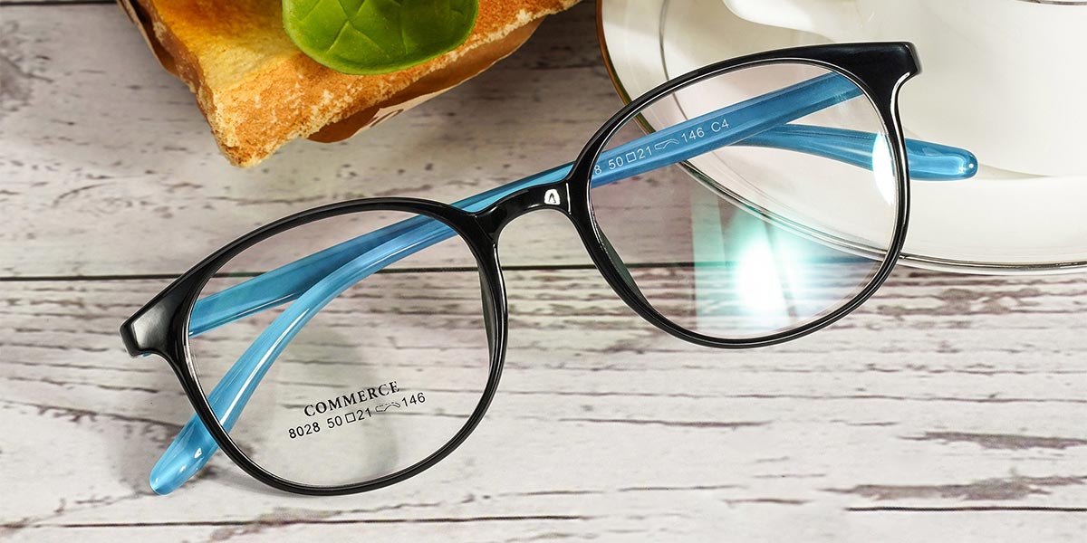 Schwarz Blau Sabrina - Oval Glasses