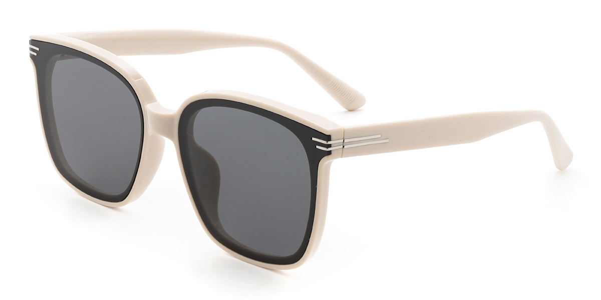 Beige Grey Jolene - Square Sunglasses