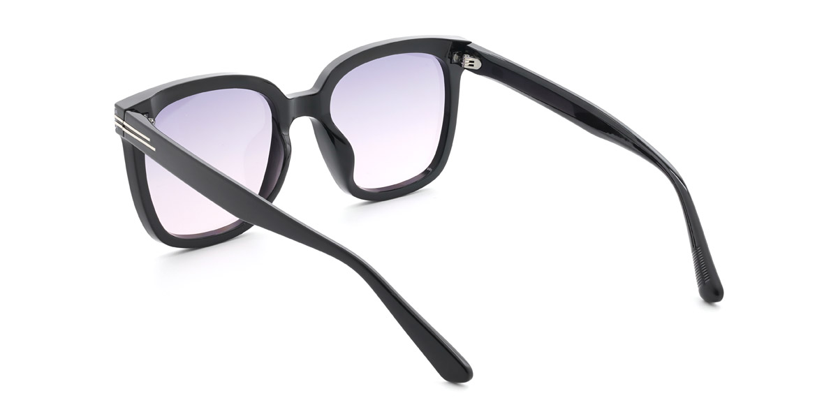 Black Gradual Purple Jolene - Square Sunglasses