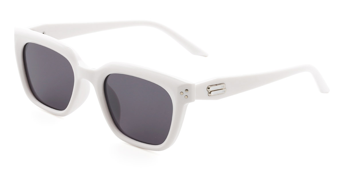 White Grey Talon - Rectangle Sunglasses