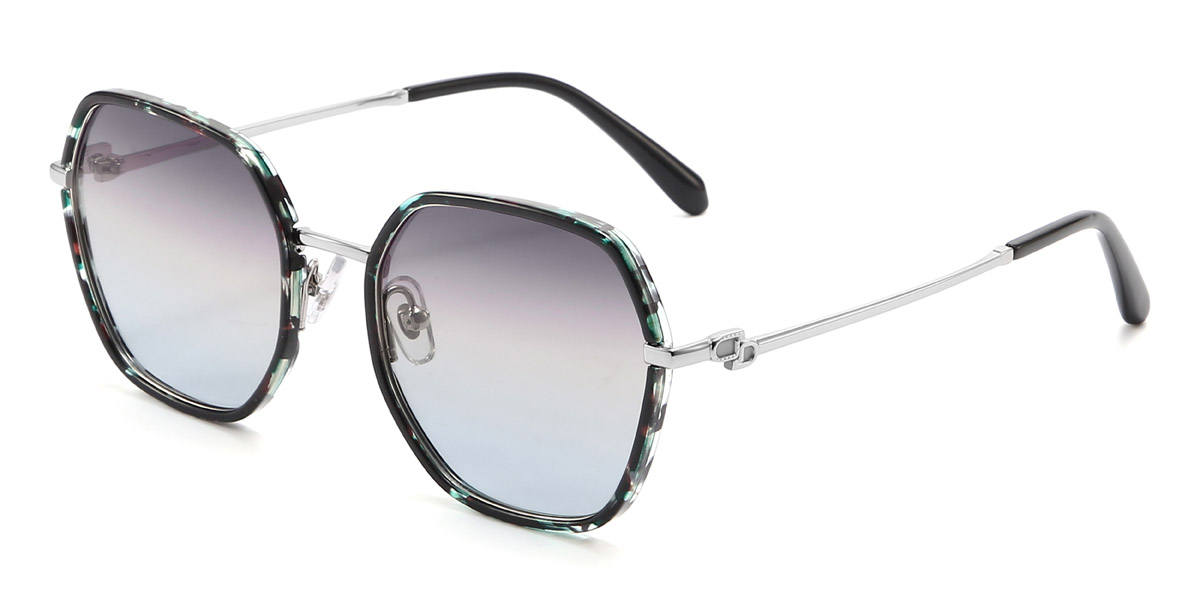 Verde Carey Gradual Gris Brok - Square Sunglasses