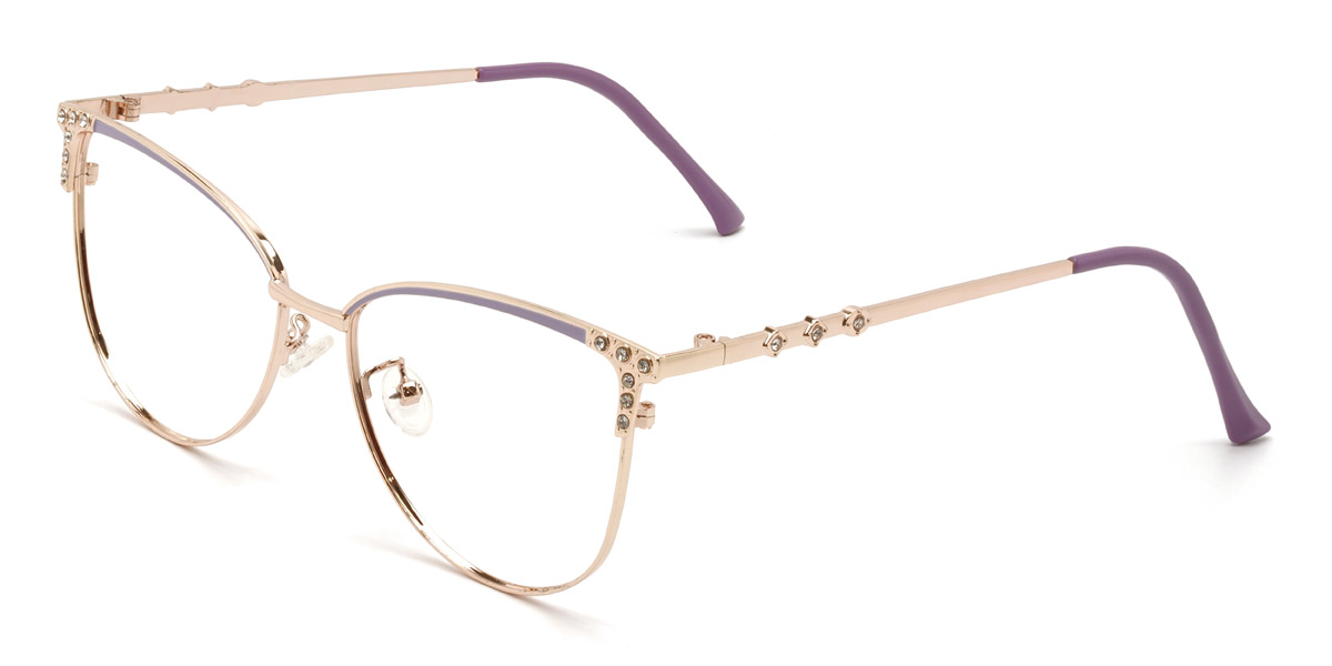 Gold Purple Marissa Glasses - Cat Eye Glasses