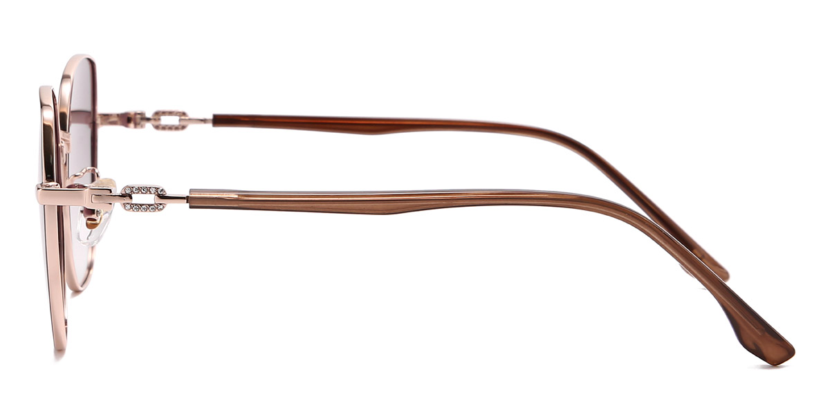 Gold Brown Kenrick - Oval Sunglasses