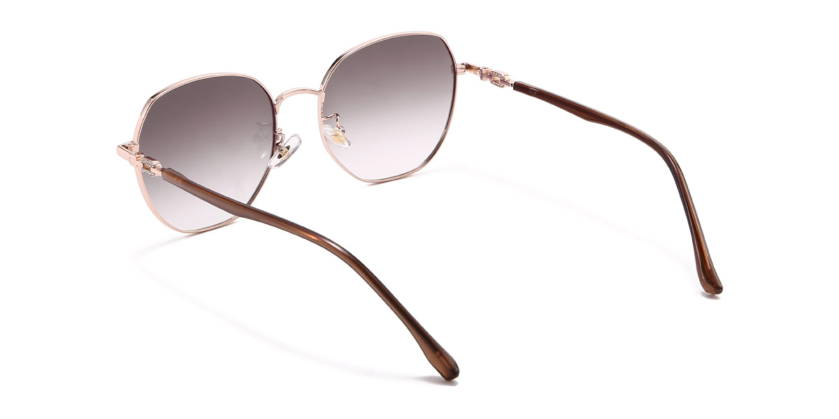 Gold Brown Kenrick - Oval Sunglasses