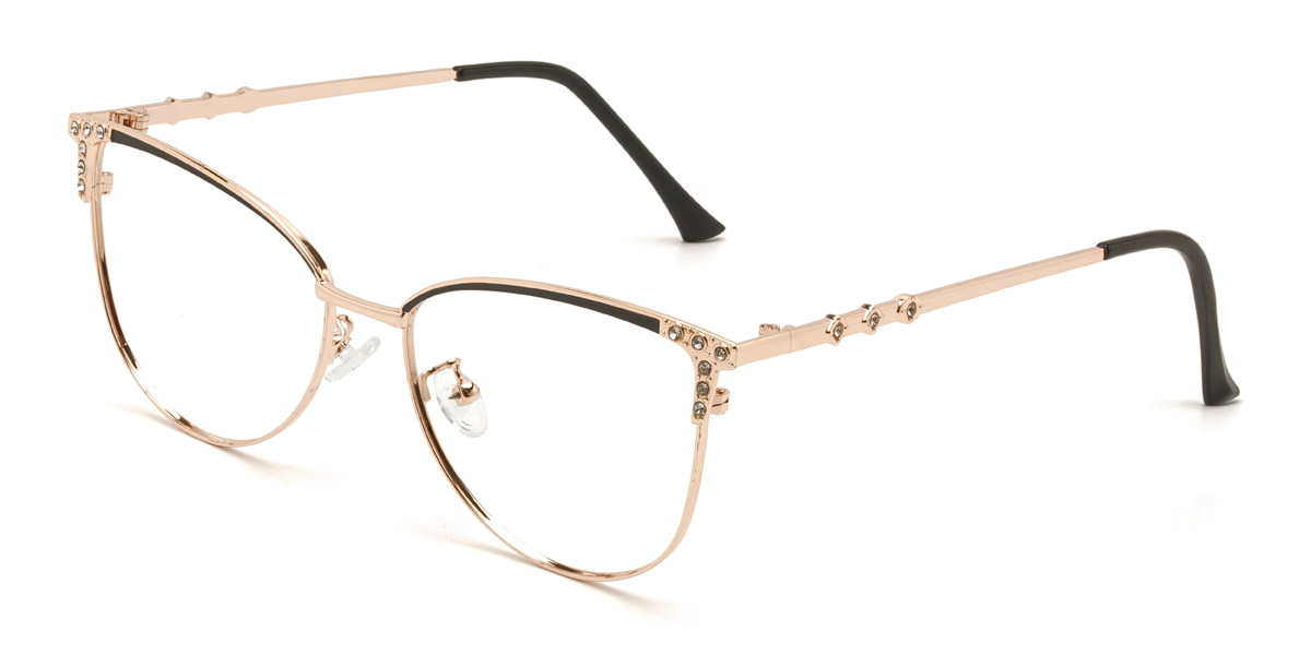 Gold Black Marissa - Cat Eye Glasses